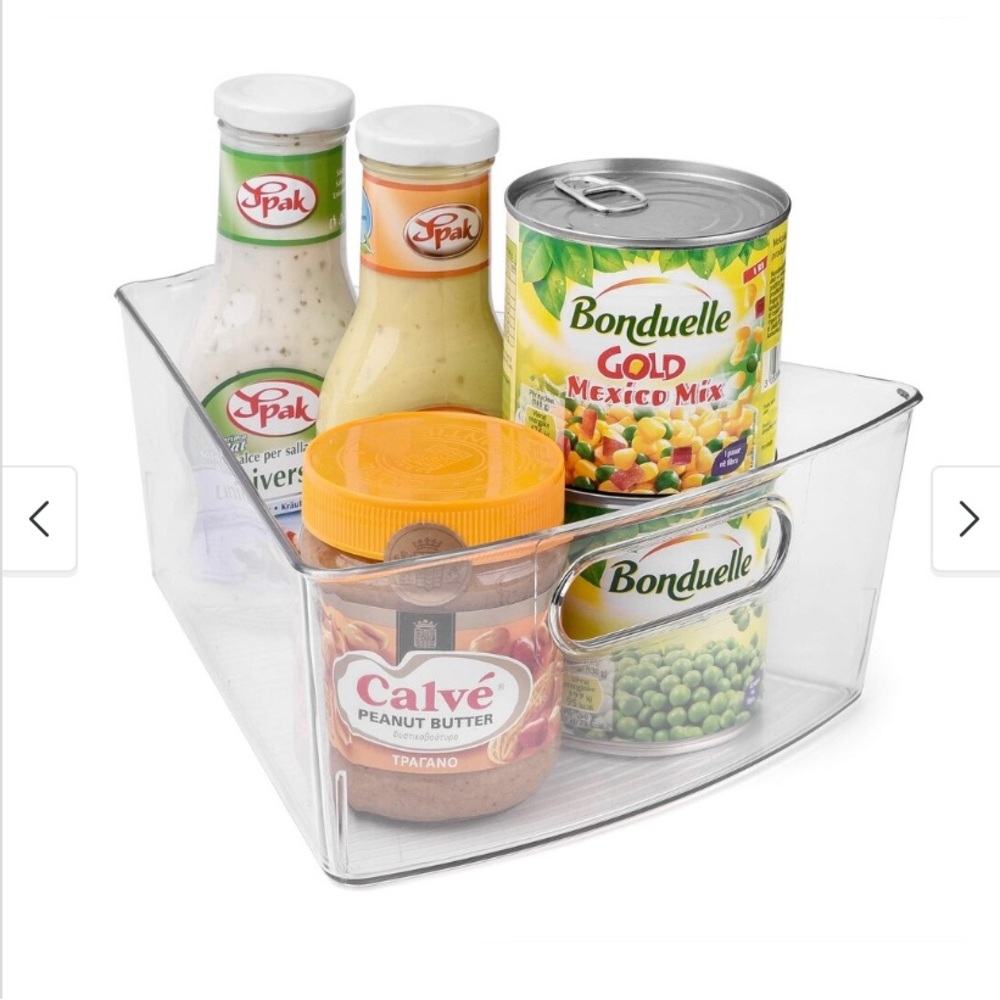 4-Pack Lazy Susan Organizer w/ Front Handle, Wedge Storage Bin Cabinet Container